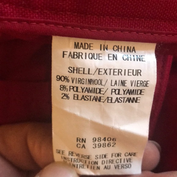 Theory 90% wool pants-Cherry Red - Picture 6 of 6